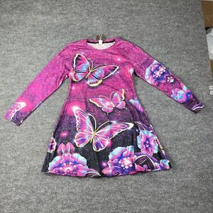 Denater A Line Dress Girls 150 Pink Dreamy Butterfly Starry Night Party Cocktail